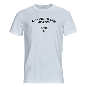 Abbigliamento Uomo T-shirt maniche corte Calvin Klein Jeans VARSITY CURVE LOGO T-SHIRT Bianco