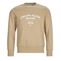 Abbigliamento Uomo Felpe Calvin Klein Jeans VARSITY CURVE CREW NECK Beige