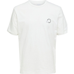 Abbigliamento Uomo T-shirt & Polo Selected Logo Print T-Shirt - Cloud Dancer Bianco