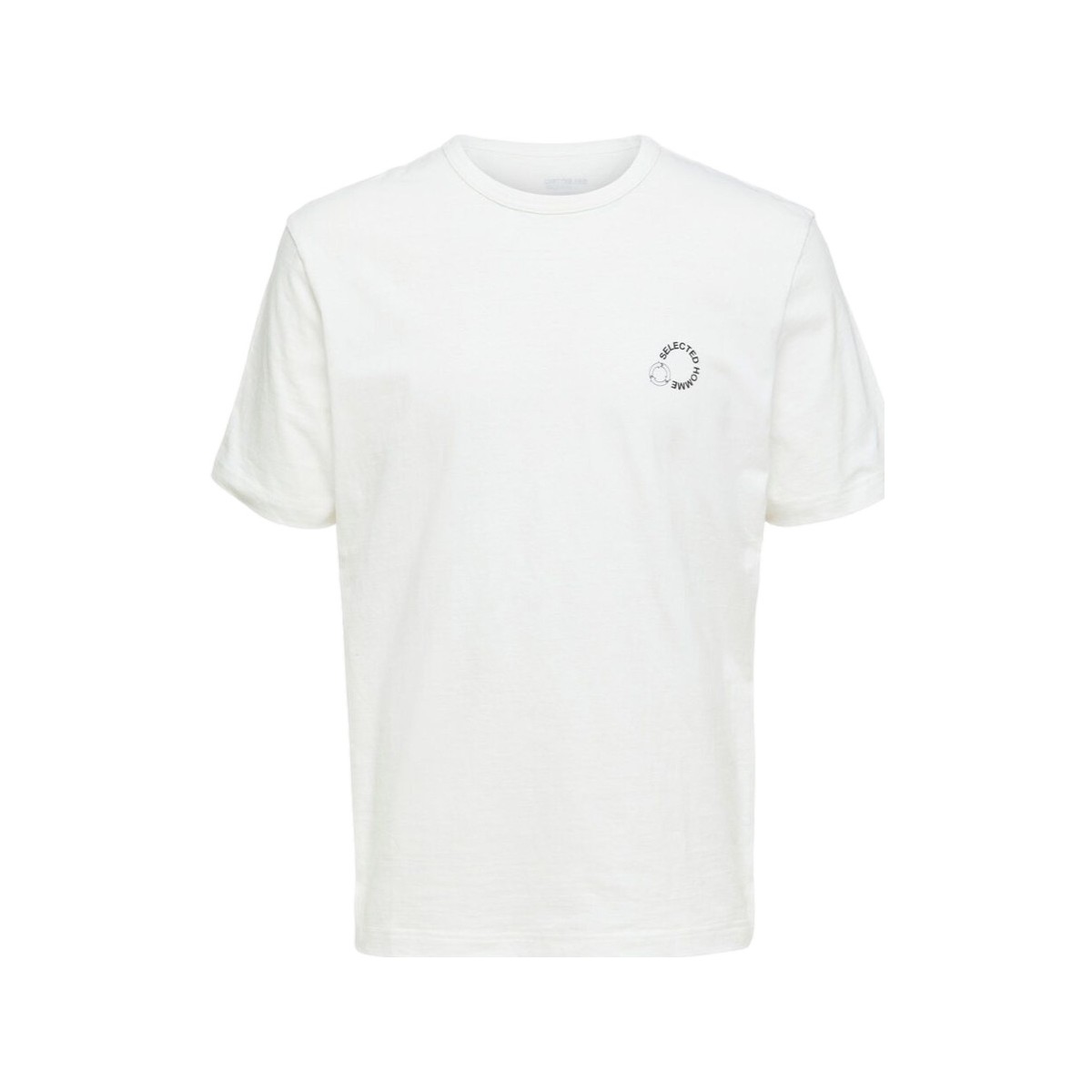 Abbigliamento Uomo T-shirt & Polo Selected Logo Print T-Shirt - Cloud Dancer Bianco