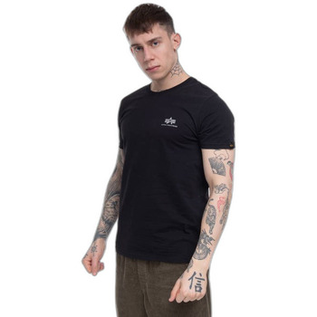 Abbigliamento Uomo T-shirt maniche corte Alpha T-shirt  Basic Small Logo Foil Print Nero