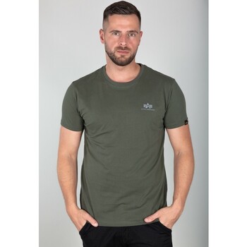 Abbigliamento Uomo T-shirt maniche corte Alpha T-shirt  Basic Small Logo Reflective Print Verde