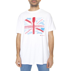 Abbigliamento Uomo T-shirt & Polo Ben Sherman Smashed Guitar Union Jack Tee White Bianco