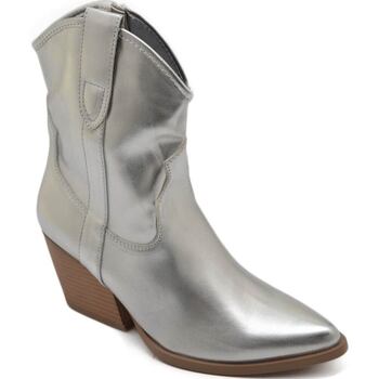 Scarpe Donna Stivaletti Malu Shoes Texano tronchetti donna camperos in vinile argento stivaletti c Multicolore