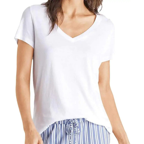 Abbigliamento Donna T-shirt maniche corte Superdry Logo brodé col v Bianco