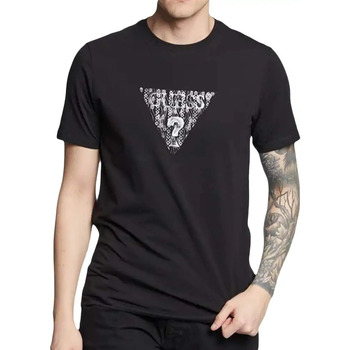 Abbigliamento Uomo T-shirt maniche corte Guess Classic logo triangle Nero