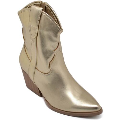 Scarpe Donna Stivaletti Malu Shoes Texano tronchetti donna camperos in vinile oro stivaletti con t Oro