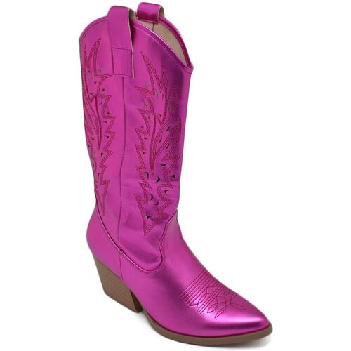 Scarpe Donna Stivali Malu Shoes Stivali donna camperos texani stile western forati estivi fucsi Multicolore