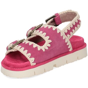 Mou New Bio 02 with buckles suede floral fuxia Rosa