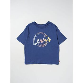 Abbigliamento Bambina T-shirt & Polo Levi's 4EH190 MEET ANG GREET SCRIPT-U69 TRUE NAVY Blu