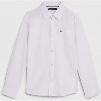 Abbigliamento Bambino Camicie maniche lunghe Tommy Hilfiger KB0KB08142 RELAXED SHIRT-YBR WHITE Bianco