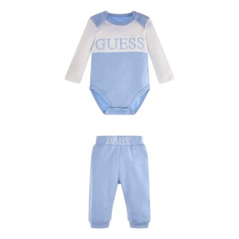 Abbigliamento Bambino Completo Guess MID ORGANIC COTON Bianco / Blu