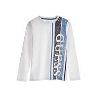 Abbigliamento Bambino T-shirts a maniche lunghe Guess L3YI35 Bianco / Blu
