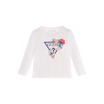 Abbigliamento Bambina T-shirts a maniche lunghe Guess K3YI17 Bianco
