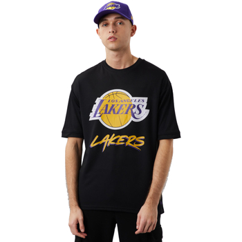 Abbigliamento Uomo T-shirt maniche corte New-Era NBA Los Angeles Lakers Script Mesh Tee Nero