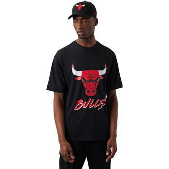 Abbigliamento Uomo T-shirt maniche corte New-Era NBA Chicago Bulls Script Mesh Tee Nero