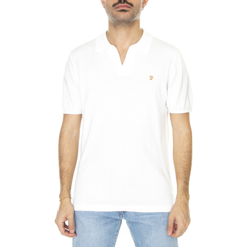 Abbigliamento Uomo T-shirt & Polo Farah Purcell SS Knitted Polo Bianco
