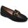 Scarpe Donna Mocassini Malu Shoes Mocassino donna pantofola in pelle nero con morsetto dorato suo Nero