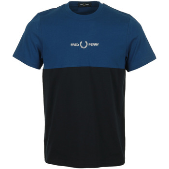 Abbigliamento Uomo T-shirt maniche corte Fred Perry Branded Colour Block T-Shirt Blu