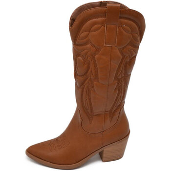 Scarpe Donna Stivali Malu Shoes Stivali donna camperos cuoio texani stile western con cuciture Multicolore