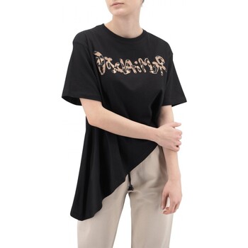 Abbigliamento Donna T-shirt & Polo Disclaimer T-Shirt Asimmetrica Con Logo Nero