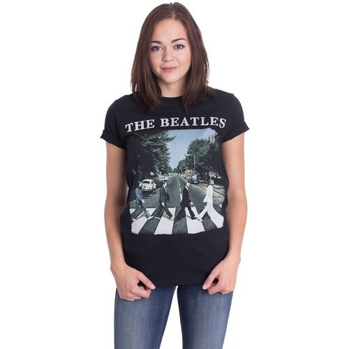 Abbigliamento Donna T-shirts a maniche lunghe The Beatles RO428 Nero