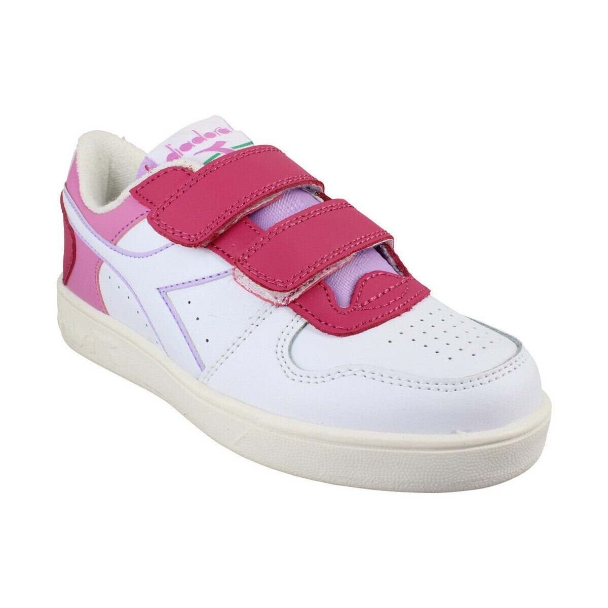 Scarpe Unisex bambino Sneakers Diadora Magic Basket Low Cuir Simili Enfant Pink Rosa