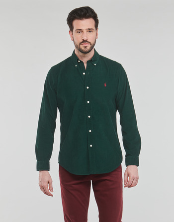 Abbigliamento Uomo Camicie maniche lunghe Polo Ralph Lauren CHEMISE COUPE DROITE EN VELOURS COTELE Verde