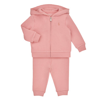 Abbigliamento Bambina Completo Polo Ralph Lauren LSFZHOOD-SETS-PANT SET Rosa