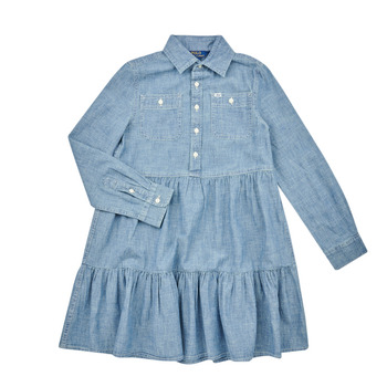 Abbigliamento Bambina Abiti corti Polo Ralph Lauren SHIRTDRESS-DRESSES-DAY DRESS Blu / Denim