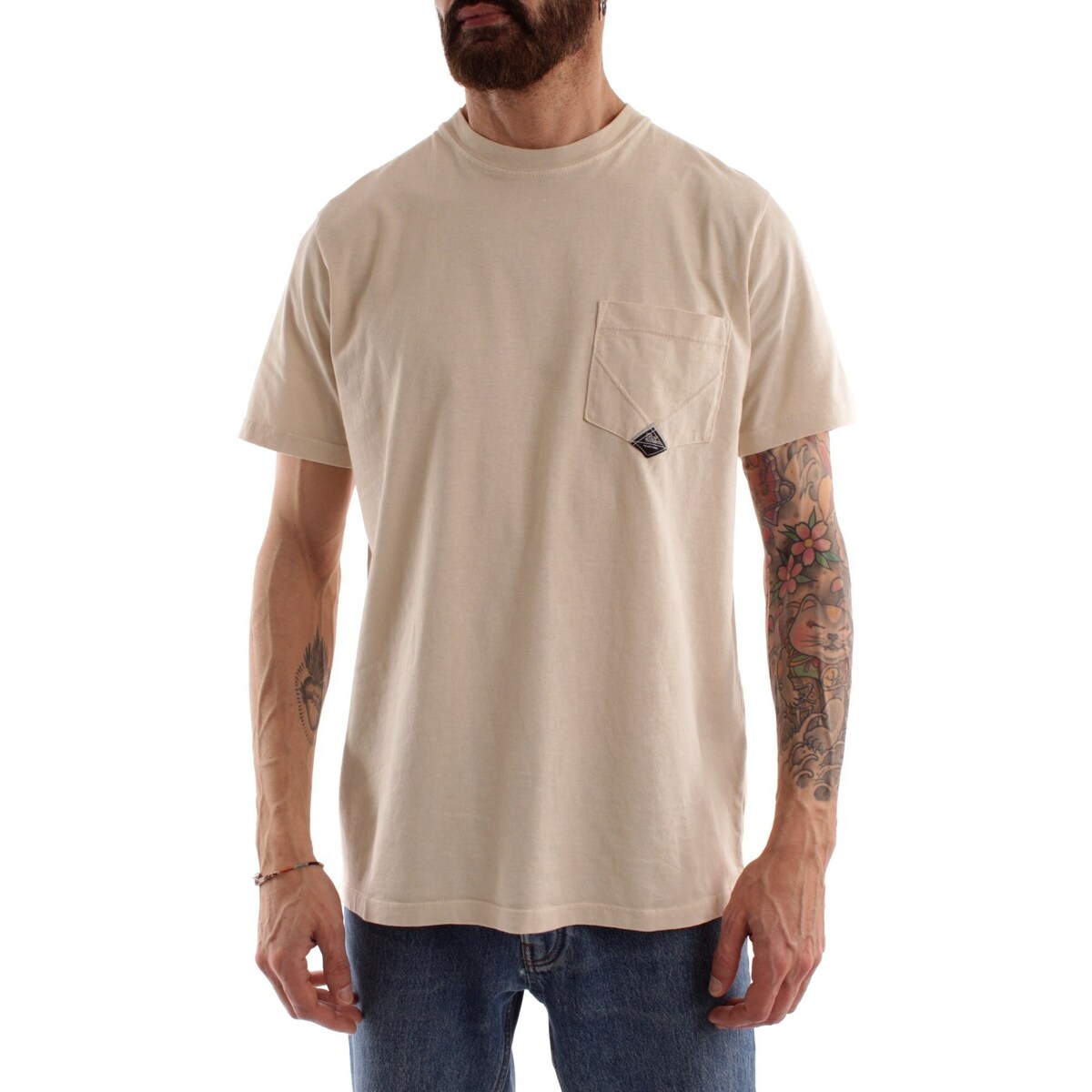 Abbigliamento Uomo T-shirt maniche corte Roy Rogers P23RRU634CA160111 Beige