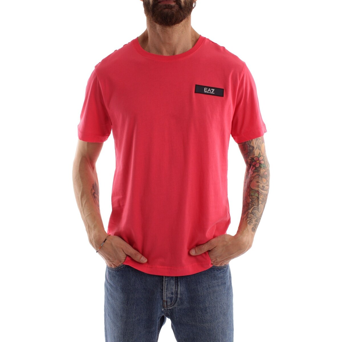 Abbigliamento Uomo T-shirt maniche corte Emporio Armani EA7 3RPT29 Rosa