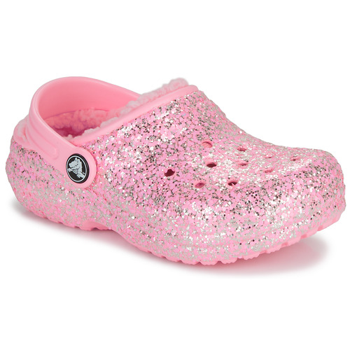 Scarpe Bambina Zoccoli Crocs Classic Lined Glitter Clog K Rosa