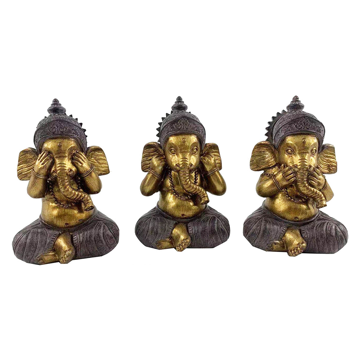 Casa Statuette e figurine Signes Grimalt Figura Ganesha 3 Unità Oro