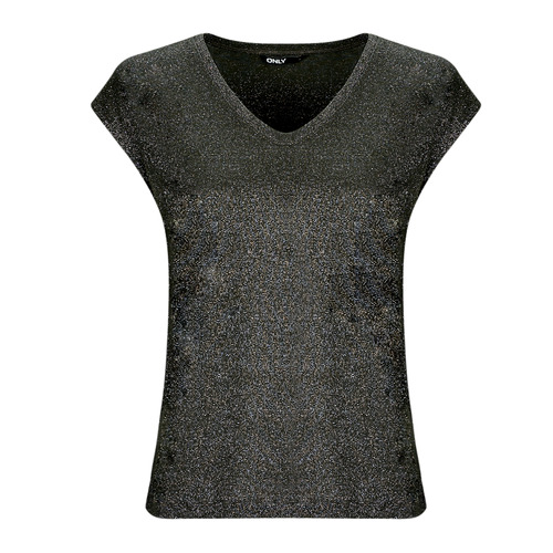 Abbigliamento Donna T-shirt maniche corte Only ONLSILVERY S/S V NECK LUREX TOP JRS Marrone