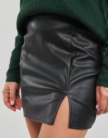 Only ONLLENI FAUX LEATHER SLIT SKIRT PNT Nero
