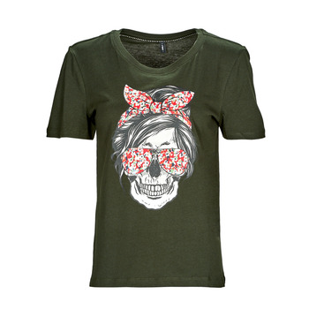 Abbigliamento Donna T-shirt maniche corte Only ONLABELLA L/S GLITTER V-NECK CS KNT Kaki