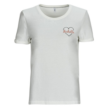 Abbigliamento Donna T-shirt maniche corte Only ONLBEATE S/S HEART TOP CS JRS Beige