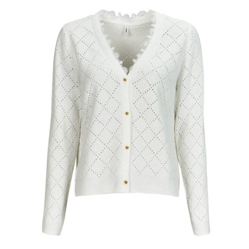 Abbigliamento Donna Gilet / Cardigan Only ONLLOLLI LS DETAIL CARDIGAN CS KNT Bianco