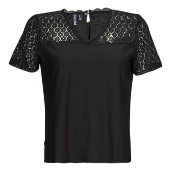 Abbigliamento Donna T-shirt maniche corte Only ONLSILJA S/S LACE TOP JRS Nero