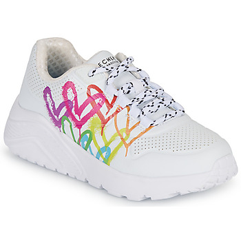 Scarpe Bambina Sneakers basse Skechers UNO LITE Bianco / Multicolore