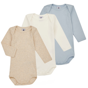 Abbigliamento Bambino Pigiami / camicie da notte Petit Bateau BODY US ML PASTEL PACK X3 Blu / Bianco / Beige