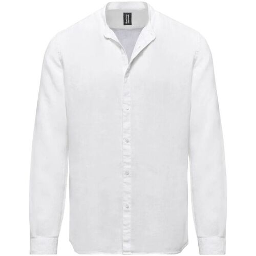 Abbigliamento Uomo Camicie maniche lunghe Bomboogie SM6401 T LI2-00 OPTIC WHITE Bianco