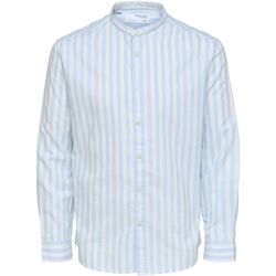 Abbigliamento Uomo Camicie maniche lunghe Selected 16088354 REGKAM-CASHMERE BLUE Bianco