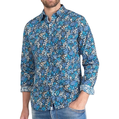 Abbigliamento Uomo T-shirts a maniche lunghe Le Temps des Cerises Floy motif fleuri Blu