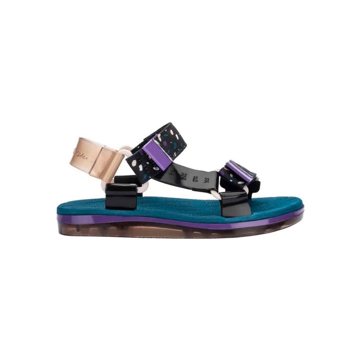 Scarpe Donna Sandali Melissa Papete+Rider - Blue/Purple/Beige Multicolore
