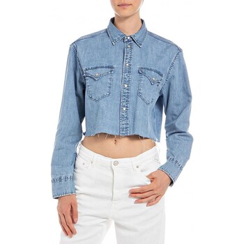 Abbigliamento Donna T-shirt & Polo Replay Camicia Western Cropped Blu