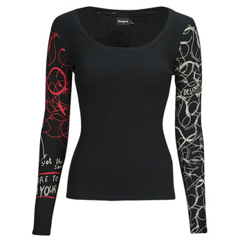 Abbigliamento Donna T-shirts a maniche lunghe Desigual HERY Nero / Bianco / Rosso