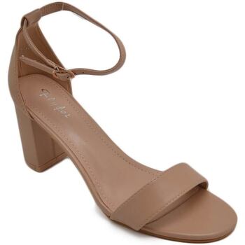 Scarpe Donna Sandali Malu Shoes Sandalo alto donna beige nude con tacco doppio 6 cm cinturino a Beige