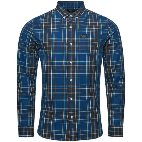 Abbigliamento Uomo T-shirts a maniche lunghe Superdry carreaux Merchant Blu